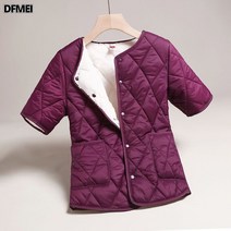 DFMEI 기모 도톰한 면 베스트 나시 반팔 다운 패딩