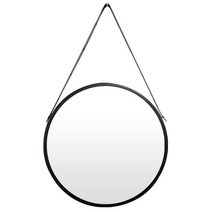 IG7343 메탈 가죽 원형 벽거울 블랙 36.5cm 제조한국 스트랩벽거울 _ 3501209EA, $ 본상품선택