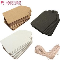 골프네임텍 골프이름표 골프라운딩준비물 100pcs 크래프트 종이 태그 브라운 레이스 빈
