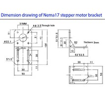 스탭 모터 감속기 서보모터 브래킷 액세서리 Nema17 Nema23 Nema34 Nema42 Nema52 엔진용 마운팅베이스 42 / 57 60 80 86 90 110 130 스텝, [01] for Nema17 Stepper