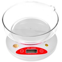 경인 디지털 주방저울 KT-5000 (최대5kg/1g단위) 주방 주부 과일 비누 용기포함 제과
