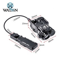 WADSN PERST-4 레이저 포인터 IR 그린 레드 블루, 블랙-레드 레이저+IR(스팟)PERST-4