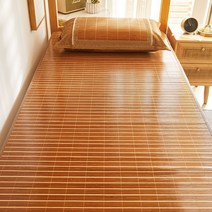 시원한 대나무 돗자리 대자리 다다미 접이식 거실 편백 카페트 마작 여름 장판 매트 담양 침대, 1.8*2.2m 침대, 아이스하키 돗자리(등나무 베개 커버)