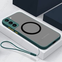 삼성 갤럭시 S22 S23 S21 울트라 플러스 S20 FE 충격 방지용 끈 케이스 Magsafe 무선 충전 전화 커버 럭셔리 Funda
