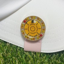 금장수평계볼마커 필드용품 선물 자석클립 포함 퍼팅라이, 큐빅옐로우 + 자석클립