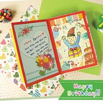 내가 만드는 사진 글쓰기 그림 러블리 생일책 만들기 3인 교구 끈기 장식품 초등용, 1개, 꽃장식(1개)
