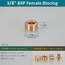 배관 펌프 1/8 수나사 황동 파이프 육각 머리 끝 캡 플러그 피팅 빠른 커넥터 범용 수도꼭지 어댑터, 03 3l8 Female_02 5pcs
