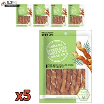강아지 개껌 간식 스트레스리스, 5팩, 닭고기 트위스트스틱