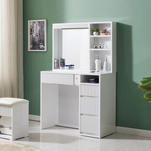 [달콤디자인] 유니크 침실 수납 서랍 템바보드 LED 수납거울 화장대 900 /착불, 화이트