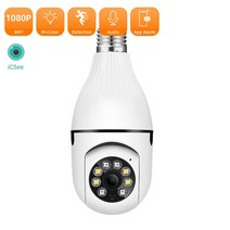 CCTV 현관 돔카메라 CCTV 펫 가정용 cctv 이글루캠 집안 캠 전구 카메라 회전 풀 컬러 야간 투시경 무선 와이파이 카메라 스마트 보안 카메라시시티비 외부 설치 강아지, 카메라 32g 카드 추가