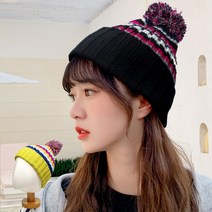 가야무역 겨울 여자 여성 삐삐 니트 비니 털 방울 방한모
