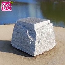 국내산 혹두기 돌의자 400h 석재 통석 의자 돌벤치 화강석 웅산석재, WS19_A타입 화강석(흰색)