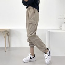 쏘옷 여성용 아노락 카고 밴딩 조거 팬츠