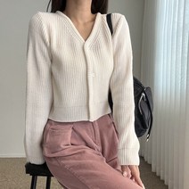 에이치스 가을간절기 입기좋은 심플 하찌 크롭 니트가디건