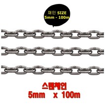스텐체인 쇠사슬 체인 5mm 100m 도르래 롤러체인 다용도 채인 가이드라인 프레스 칼블럭 감속기 얼라인먼트 안전로프 주차금지 쇠줄 추천