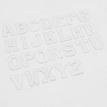 영문 알파벳 의류 자수 와펜 패치 흰색