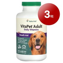 리암마켓 NaturVet 네이처벳 강아지용 구취 제거 보층제 츄어블 180정 468g 1팩, 3팩