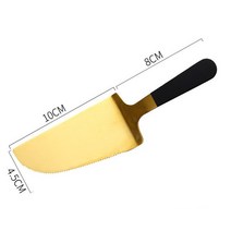 조리도구 304 스테인레스 스틸 케이크 서버 블레이드 커터 파이 피자 삽 골든 주걱 치즈 셔블 나이프 베이킹 도구, [03] Black Gold