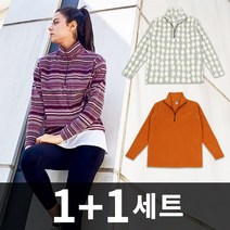 여성용 반집업 후리스 긴팔 티셔츠 세트 등산복 상의 겨울 플리스 목폴라 티 방한 집업 자켓