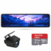 12인치 4K 2채널 룸미러블랙박스 기본 카메라 풀세트 32GB포함, 15M(SUV/RV/1톤 이하)