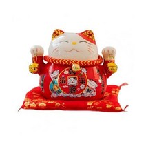 마네키 네코 일본 소품샵 복 주머니 전통 고양이 인형 돼지 저금통 세라믹 Maneki Nekos 크리 에이 티브 홈 인테리어 도자기 장식품 비즈니스 선물 행운의 공예, 06 빨간