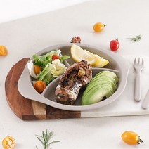 내열 옥수수 그릇 - 3칸 접시(그레이) 1p+1p