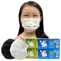 크린테크 365헬스데이 국산 일회용 귀안아픈 마스크 아동용 성인용 240매입(60매입 4박스), 성인용 4BOX, 검정&회색