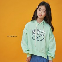 [상상아동복] 주니어 여아 봄신상 옆선 절개 포인트 약간의 크롭 기장 후드 티셔츠