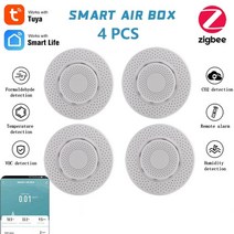미세먼지측정기 공기질측정기 초미세먼지측정기 tuya zigbee smart air quality monitor co2 sensor 온도 습도 측정기 voc hcho pm2.5, 4개
