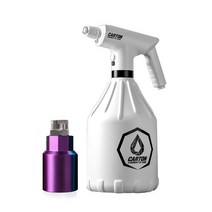 CARTON 카톤 자동차 세차 전동분무기 다용도 원예 자동 압축분무기 2.0L 화이트 + 부채꼴노즐, 전동분무기+50도노즐(퍼플)