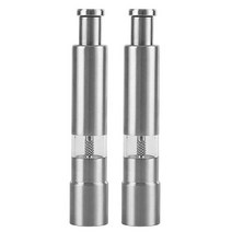 후추 소금 그라인더 푸시 버튼 싱글 핸드 미니 및 세트 또는 수동 스파이스, [02] 2pcs