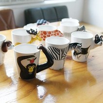 3D머그컵 동물디자인 귀여운 머그컵 아이컵 7종류, 기린