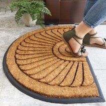 인도 친환경 야자 코코넛매트 야자수 현관 팔반 업소용 사무실 반원형러그, D + 600mm×900mm
