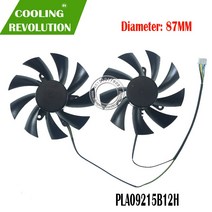 87MM PLA09215B12H DATALAND Radeon RX 580 용 DC12V 0.55A 4 핀 그래픽 팬 Red Devil 샘플 카드 냉각, 한개옵션0