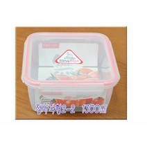 밀폐 용기 반찬통 냉장고 용기 김치통 직사각 1300ml, 단품