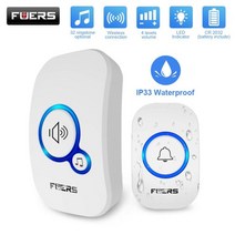 인터폰 Fuers M557 방수 무선 도어벨 가정용 초인종 배터리 포함 차임 지능형 32곡 스마트 현관 벨 알람, CHINA_Black Color Kit 2+EU 플러그