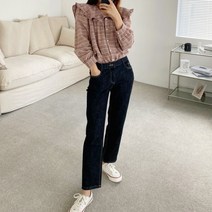 수키 체크 프릴 블라우스 1087714
