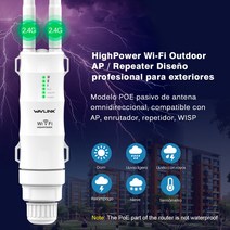 와이파이에그 휴대용와이파이 lte 라우터 데이터에그 Wavlink-고출력 300Mbps 무선 와이파이 리피터 야외 2.4G 라우터/장거리 익스텐더 POE 하이 게인 안테나, [01] US Plug