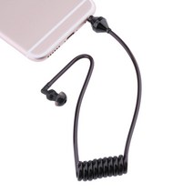 밥쇽 3.5mm 인이어 방사선 방지 싱글 청취 에어 튜브 스테레오 코일 케이블 모노 기능 헤드셋, 한개옵션0