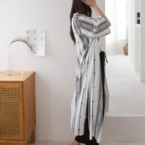 마롱패션 위빙롱로브 롱 가디건 블랙 아이보리
