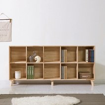 아이퍼니처 UV 원목책장 삼나무 2단10칸(원목다리)