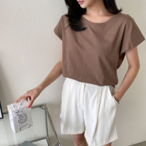 오슈 여름 편한 기본 무지 데일리 깔끔한 반팔티