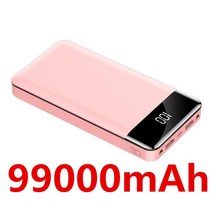 블랙박스배터리 차량보조배터리 차량 블랙박스 보조 배터리 보조베터리 99000mah 휴대용 충전 전화 외부 배, 04 Pink-99000mAh-1pcs