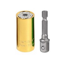 토크 렌치 범용 하드웨어 헤드 세트 소켓 슬리브 7-19mm 스패너 키 매직 휴대용 툴 토크렌치, 노란색