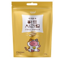 굿밸런스 고양이 간식 하트 시리얼 80g, 닭고기맛, 100개