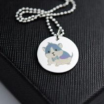 아기쥐 컬러각인 미아방지목걸이, 3번, 45cm