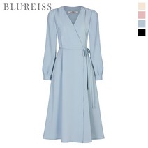 [블루레이스] V넥랩리본플레어원피스_BJS1OP3330