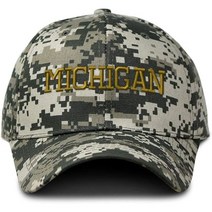 Speedy Pros 커스텀 카모 야구모자 미시간주 USA 아메리카 자수 면 캡모자, Pixel Digital Camo Design Only