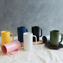 테라 무광 레인보우 롱머그잔 550ml, 올리브, 10개