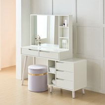 파로마 러블리데이 확장형 입식 화장대 1000 PJ3713, LED 화장대 - 그레이, 패브릭수납 그레이